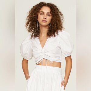 Derek Lam Collective puff sleeve crop top